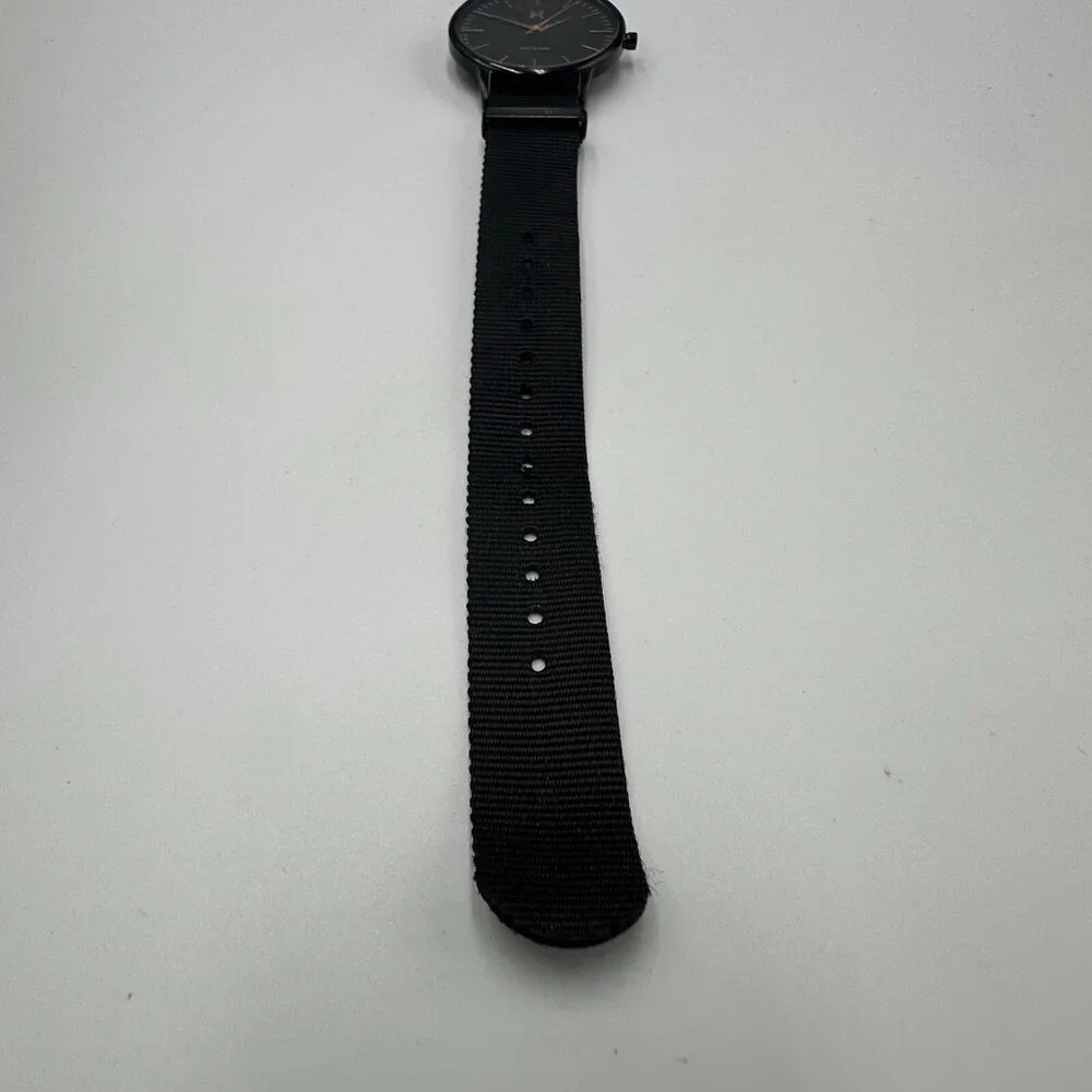 MVMT San Vicente Watch Women Black Nylon Slip Thru Band New Battery 10